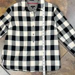 Talbots Petites Black White Buffalo Plaid Button Up MP Photo 5