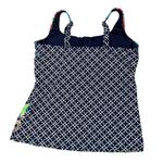 Lands' End Women's Square Neck Underwire Tankini Top Navy Floral 12DD Swim Beach Blue Size 12 Photo 4