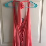 Venus New Women’s Vintage Halter Dress Peach 🍑 Coral Flowy Tie Up Back Medium Photo 7