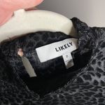 Likely  Leopard Burnout Wylie Dress Size 2 Black Ruched Long Sleeve Mock Neck Photo 8