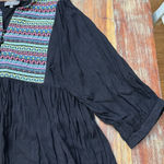 Umgee  Tunic/Mini Dress XL Black Multicolor Embroidered Gypsy Hippie Boho Photo 5