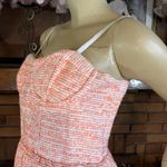 Alice + Olivia  PEACH AND CREAM TIERED TWEED MINI DRESS (6) Photo 8