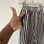 TWOI Design Lab Pin Striped High Waist Straight Leg Pull On Casual Pants Office Black Photo 2