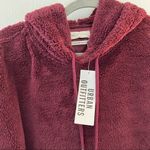 Urban Outfitters  Hoodie Plum Sherpa/ Teddy Cropped Hoodie Sz M NWT Fleece Cozy Photo 5