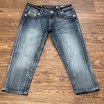 Miss Me Signature Capri Jeans Blue Factory Wash and Whiskering Size 26 Photo 0