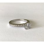Diamond Engagement Silver Ring Size 5.5 Photo 2