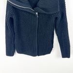 Gap Classic Black 100% Cotton Full Zipper Crochet Knit Long Sleeves Jacket Small Photo 9