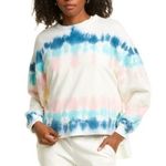 Electric & Rose Neil White Blue Tie Dye Striped Pullover Sweatshirt Size XS NWT Photo 0
