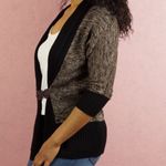 Color Block Belted Drape Collar Cardigan Sweater Brown Size undefined Photo 6