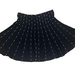 Candie's Juniors Black with White Stripes Knit Flare Mini Sweater Skirt Y2K Size undefined Photo 0