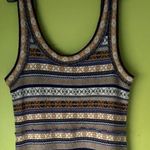 Free People  Mini Sweater Dress Gray Fair Isle Nordic Tunic Wool Blend Sz Medium Photo 1