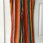 Free People Free People La Paz Striped Cropped Pants Orange Multi Colored NWT 6 Retro Boho Photo 2