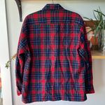 Vintage Trufit Red Plaid Flannel Shirt Shacket Size Medium Fisherman Aesthetic Photo 4