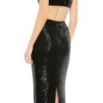 Mac Duggal NWT NEW Cutout Waist Sequin Dress Black Maxi Cocktail Size 2 Photo 1