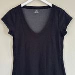 Horny Toad Cap Sleeve Shift Dress Flexcel Size Medium M Dark Gray/Black V-neck Photo 2