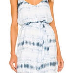 Bella Dahl  Belted Cami Dress Shibori Stripe Size Medium Blue White Tie Dye Photo 0