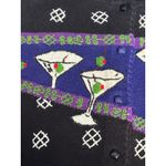 Vintage Michael Simon Martini Knit Cardigan Black Cobalt Novelty Sweater Petite Size undefined Photo 5