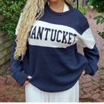 The Thoughtful Design Group navy blue NANTUCKET Intarsia Crewneck Sweater sz XS Photo 8