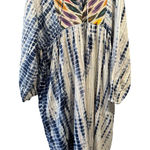 warm Tie Dye Cotton Maxi Bohemian Dress Long Sleeve Large Festival White Photo 0