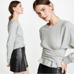 ALC Frank ALC • Atlas Tie-Front Sweatshirt grey terry knit dolman sleeve wrap waist Photo 6
