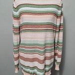 Denim & Co Rust Sage Stripes Boatneck Sweater Size Small Photo 0