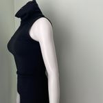 Diane Von Furstenberg DVF Form Fitting Ruched Midi Little Black Dress size 4 Photo 2