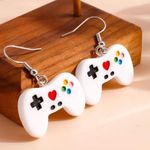 🆕White Game Console Controller Charm Dangle Earrings Photo 4