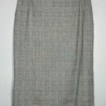 ESCADA Wool Silk Pencil Skirt Womens 6 Herringbone Plaid Old Money Quiet Luxury Black Photo 0