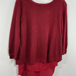 Womans. Ver Ve Ami Pullover Sweater Attached Tank Top Small Red Open Back Photo 0
