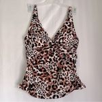 Time And Tru Cheetah Print Knot Tankini Swim Top Women’s Size Small Photo 3
