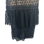 NBD  Dolores Midi Dress in Black Revolve Lace Nude Black Tiered X-Small‎ XS Photo 3
