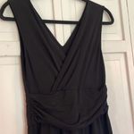 Lilla P black jersey ruched waist sleeveless faux wrap dress M Size M Photo 4