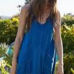 FP Beach Free People Beach Blue Sleeveless Cory Tunic Pockets‎ Size Small Oversized NWT Photo 0