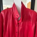 Y2K Red Leather Oversized Jacket Size L Photo 1