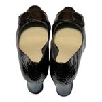 Kate Spade Glossy Patent Leather Reptile Embossed Chunky Heel Loafer Pump 7M Photo 4