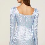 SAU LEE Size 4 Dress Blue Purple Jen Mini Long Sleeve Chinese Oriental Jacquard Photo 3