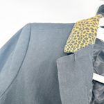Current/Elliott  Womens Leopard Trim Cotton Wool Blend Tailored Calla Blazer Photo 3