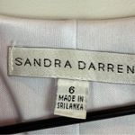 Sandra Darren Sandra Darren Midi Dress Womens 6 Pink White Striped V-Neck Cap Sleeve Summer Photo 4