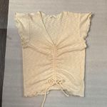 Antistar Cream V-Neck Ruched Front Blouse M Boho Coquette Girl Cottagecore Photo 0