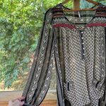 Free People  Feather In The Wind Tunic Top Black Beaded Size XS Photo 6