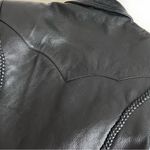 FLYING BIKES Oakwood Black Leather Moto Jacket Motorcycle Womens Size Medium Photo 14