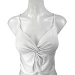 ZARA Women White Sleeveless Twist Sweetheart Cami Camisole Tank Crop Top Size S Photo 0