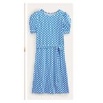 Boden Knot Detail Jersey Geo Mini Dress Size US/2R Blue Photo 3