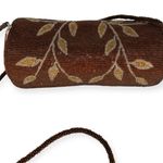 American Vintage Vintage 90s Lynne Jerome Floral Beaded Crossbody Purse 100% Silk Lined | Brown Photo 10