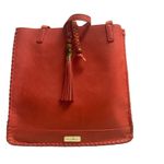 Big Buddha Orange Tote 13X6X13 Bucket Style Woven Tassels Photo 1