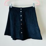 Abercrombie & Fitch Faux Suede Button-Front Black Skirt - Size 00 - NWT Photo 4