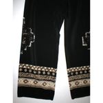 Womens Worth New York $498 16 USA Print Silk Pants Black Brown Wide Ethnic Borde Photo 2