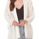 Free People  White Crotchet/Lace Open Front
Cardigan(Size Medium) Photo 0