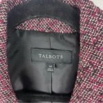 Talbots  Burgundy Tweed Long Sleeves Lined Single Button Closure Blazer Size 14 Photo 2