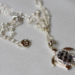 LACN LA Gem & Jewelry Designs Abalone Rhinestone Turtle Silver Tone 20" Necklace Photo 0